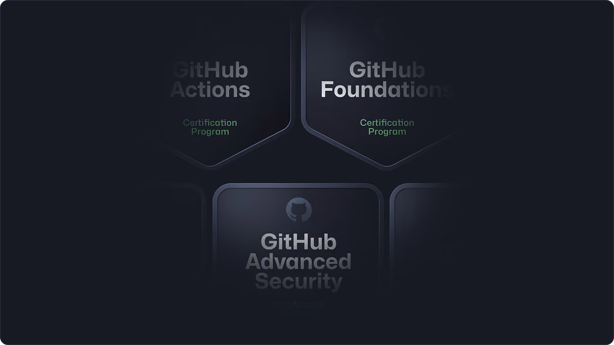 Collage of GitHub certifications